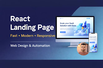 a quick start react landing page or high performance website