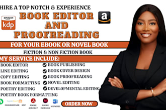 professionally edit, proofread, and polish your book, poetry novel or manuscript