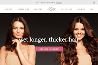 design hair extension website hair extension shopify store hair extension store