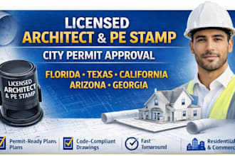 review, draw architectural stamp mep, floor plan permit drawing florida pe stamp