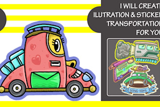 make simple stickker pack ilustration as requested