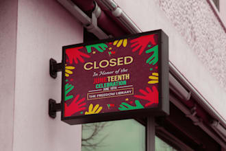modern outdoor light box sign, conveying freedom and library