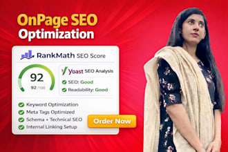do onpage SEO service for wordpress with rankmath, yoast