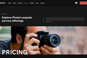 make photography, video and drone website with online booking