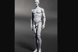 sculpt high quality articulated 3d bjd model, flexi toy, bjd for 3d printing stl