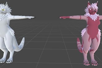 create custom furry vrchat avatars, vrc models VR characters