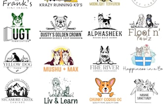 design dog, pet salon, pet grooming logo for your business