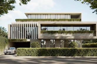 photorealistic 3d architect modern house interior, exterior rendering,floor plan
