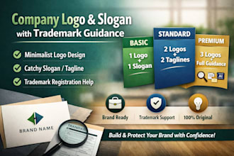 do company logo trademark minimalist company slogan or taglines registration