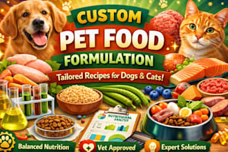 formulate custom pet food supplements and nutrition recipes