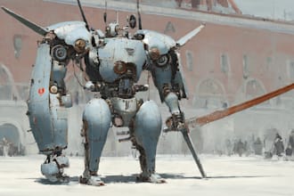 draw high quality robot, mecha concepts