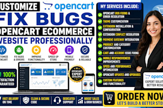 customize opencart fix bugs opencart ecommerce website professionally