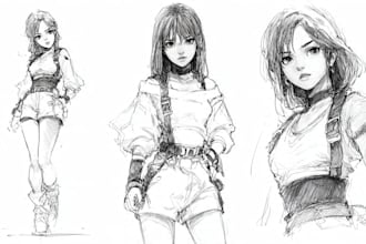 sketch you anime for comic, fanart, scene and storyboard