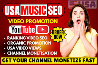 organic USA youtube music video promotion rumble video SEO grow channel monetize