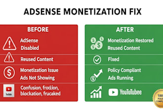 fix youtube adsense issues and help get approval