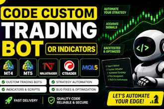 code custom trading bot or indicators for mt4, mt5, ninjatrader, ctrader, mql5