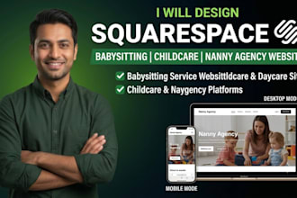 build babysitting website childcare nanny website squarespace website