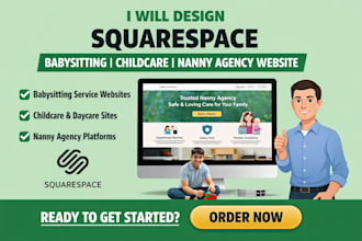 redesign squarespace website babysitting website childcare website nanny website