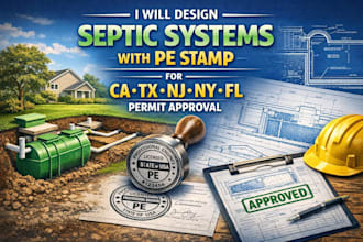 design and stamp septic system plans for ca tx fl ny nj fast permit approval