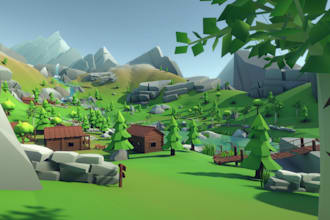 do 3d game environment 3d scene game map level design in unity and unreal engine