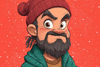 draw awesome cartoon caricature for gift, christmas