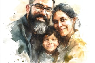 paint a memorial watercolor portrait for your loved ones