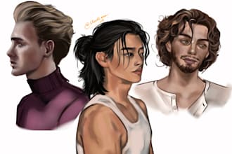 draw a cinematic character portrait with mood and atmosphere