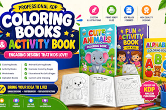 do KDP kids coloring book, KDP coloring book cover design KDP kids activity