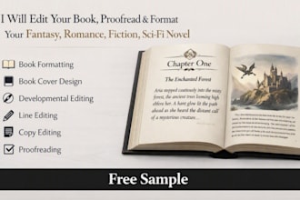 edit your book, proofread and format your fantasy, romance, fiction, scifi novel