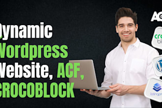 do dynamic wordpress listing website with acf, crocoblocks elementor pro
