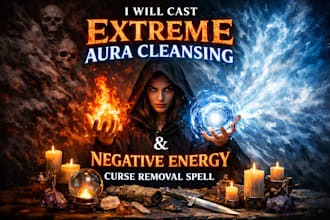 cast extreme aura cleansing and negative energy curse removal spell