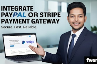 integrate paypal, stripe, or any payment gateway on your website
