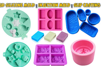 custom 3d printable mold designs for silicone casting, 3d injection mold