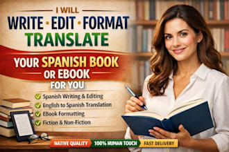professionally write edit format and translate your spanish ebook or book