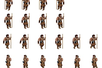 design and animate 16 bit isometric top down character sprite sheet for games