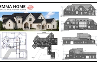 architect 2d floor plans, autocad blueprint, permit drawings