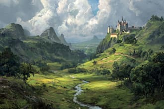 digitally paint fantasy landscape