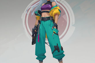 design anime character , cyberpunk character