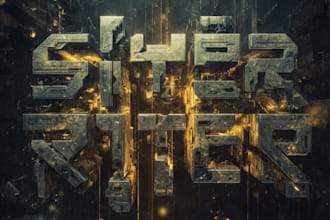 draw a cool typography logo cyberpunk or mecha futuristic