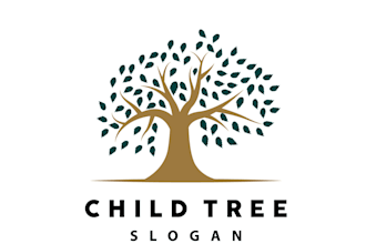 design a professional modern tree, leaf logo