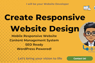 create responsive website with SEO in 24 hours