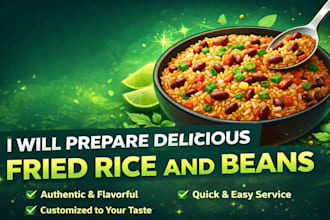 prepare delicious fried rice and beans