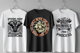 design gym, fitness ,typography t shirt design and logo