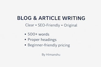 write clear and SEO friendly blog for you