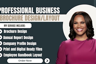 design brochure, company profile,, employee handbook and annual report