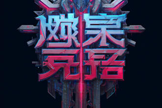 design futuristic cyberpunk mecha typography wordmark logo