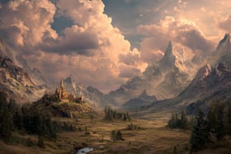 digitally paint fantasy landscape