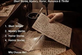 write creative short stories, mystery ,and  horror stories