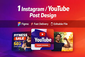 design a modern instagram or youtube post or banner in figma