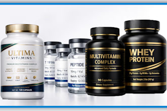 create peptide vial label supplement vitamin label design